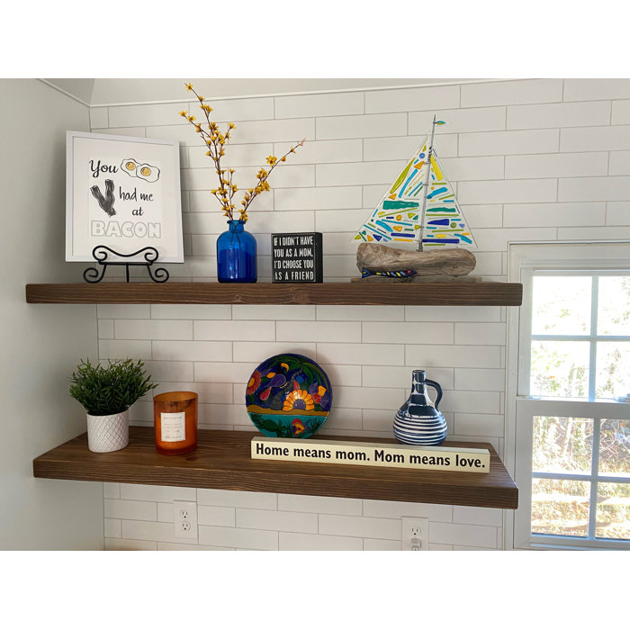 Loon Peak® Pine Solid Wood Floating Shelf & Reviews Wayfair